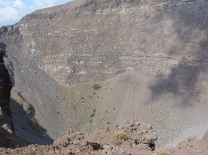 Looking down into the crater